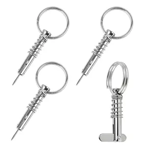 4-Pack 1/4" Diameter Quick Release Pins with Drop Cam & Spring - 0.86" Usable Length, Full 316 Stainless Steel Marine Hardware for Bimini Top, Boat & Pontoon