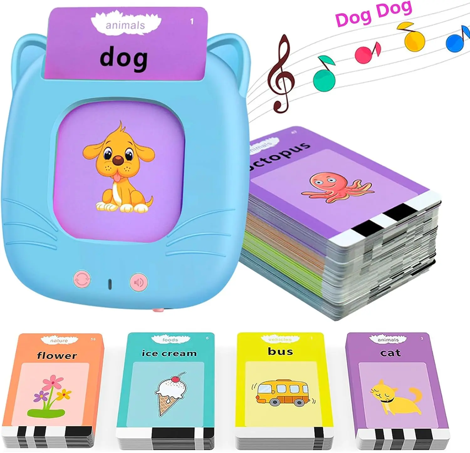 Toddler Talking Flash Cards - 224 Sight Words, Montessori Educational Toys for Age 2-5 Boys & Girls
