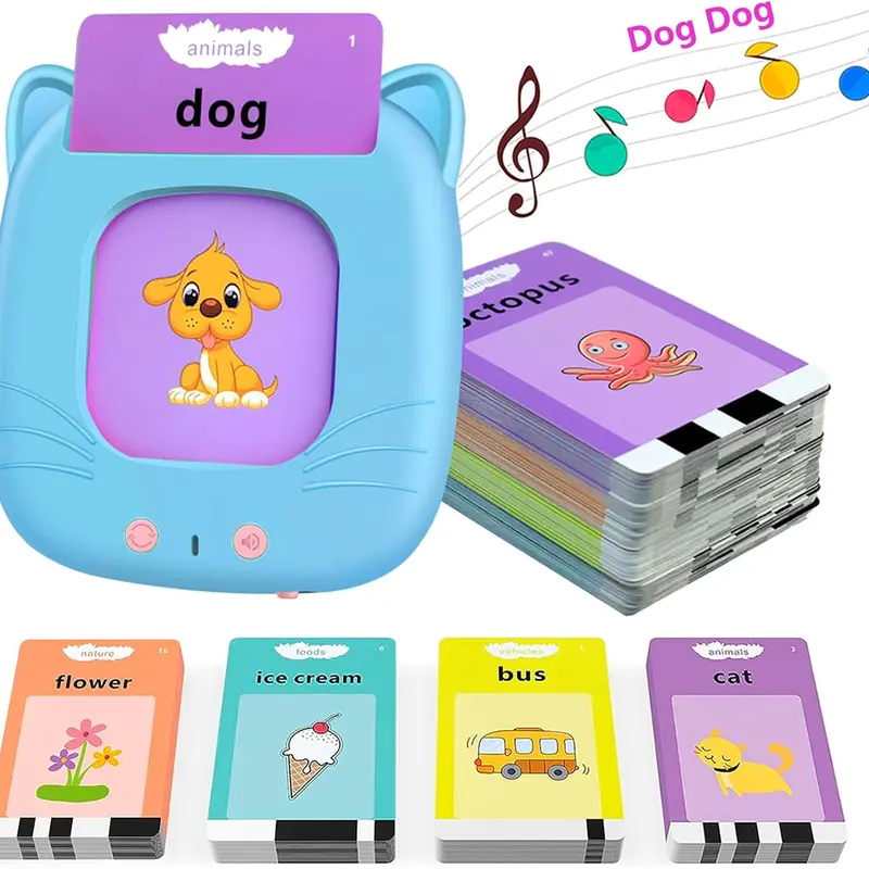 Toddler Talking Flash Cards - 224 Sight Words, Montessori Educational Toys for Age 2-5 Boys & Girls