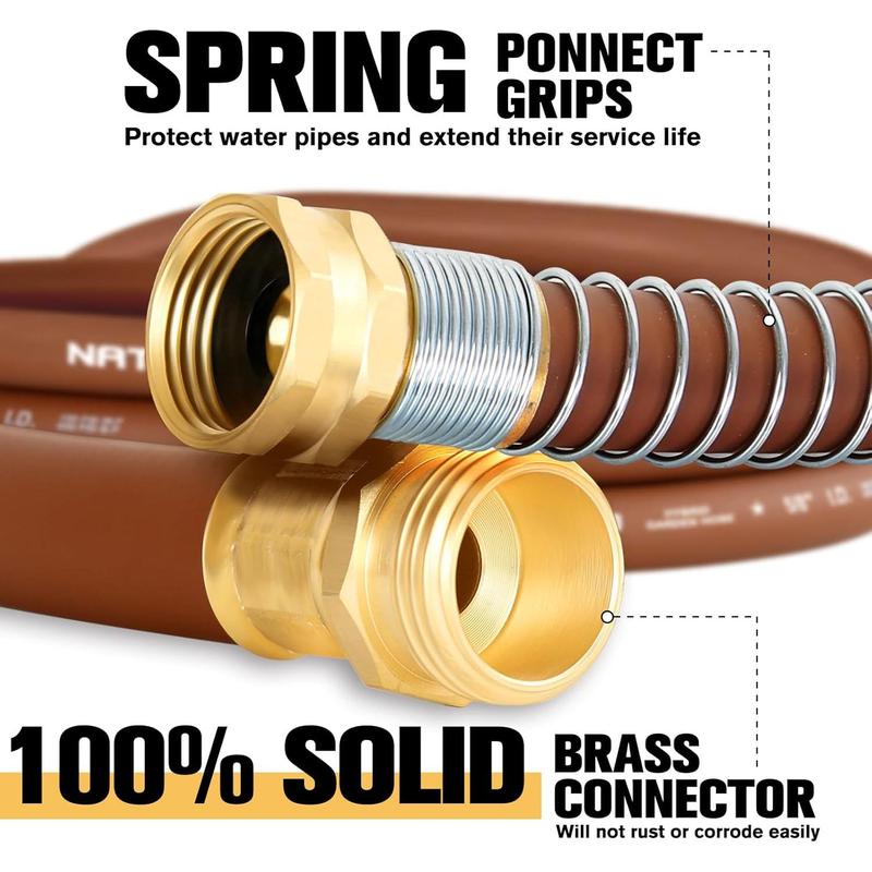 Short Leader Garden Hose 5/8" x 6ft, No Kink Lightweight Water Hose, Hybrid Rubber, Heavy Duty, 650 Burst PSI, Male to Female Fittings