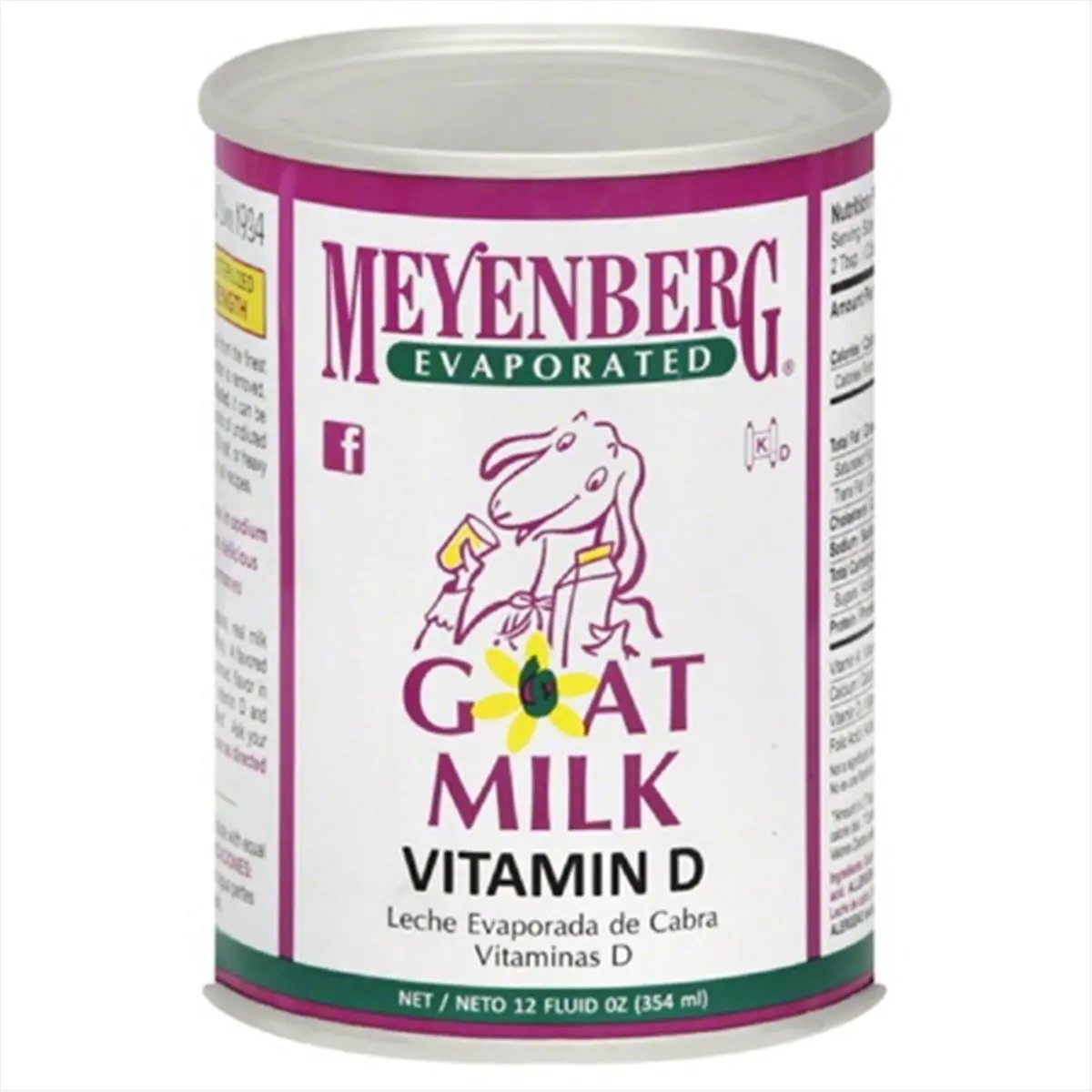 MEYENBERG Natural Liquid Evaporated Goat Milk - 12 oz, Vitamin & Calcium-Rich, No Preservatives - Pack of 12