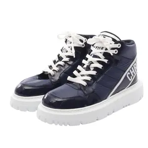Pre-owned Dior Patent Leather Small Leather Goods D Player Nylon Sneakers