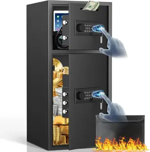 6.5 Cub Extra Large Home Safe Box, Money Safe with Bag & Drop Slot, Digital Safe Box with Backlit Touch Screen Keypad, Drop Slot Safe for Business Home