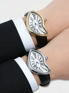Creative Irregular Shape Watch, Vintage Y2K Design with Quartz Movement, Alloy Case and Mineral Glass, Unique Fashion Accessory, Quartz Wristwatch