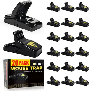 USKICH 20 Pack Mouse Traps Indoor for Home Reusable Effective Small Mice Catchers Quick Set-Up Ideal for Indoor Use