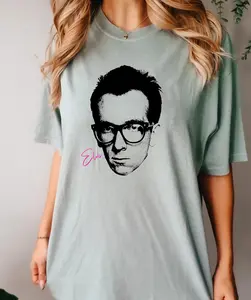 Elvis Costello T-Shirt, unisex cotton t-shirt, classic style Casual Menswear