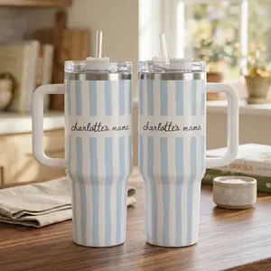 New Mom Tumbler: Custom Striped 40oz Tumbler, First Time Mom Gift, New Parent Gift, Mother's Gift, Future Mom Gift, New Baby Gift for Mom Insulation