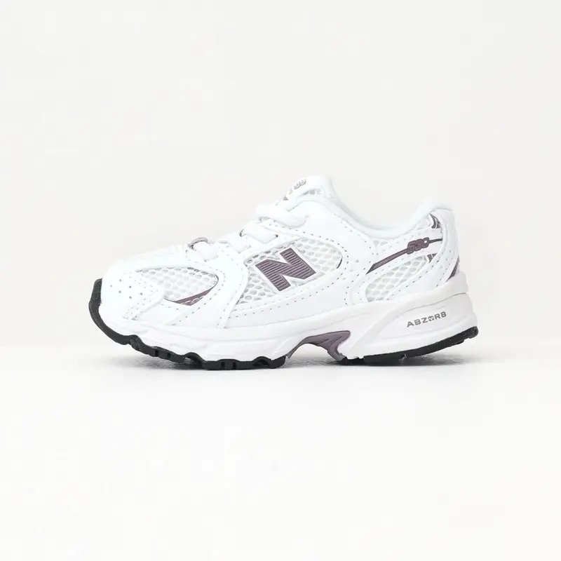 New Balance 530 Bungee Toddler Walking Shoes - White Dark Ice Wine, Daily Casual Fashion Sports Footwear for Little Kids, Sneaker, Mesh, Low Top, Support, Synthetic, Easy-On Bungee Laces