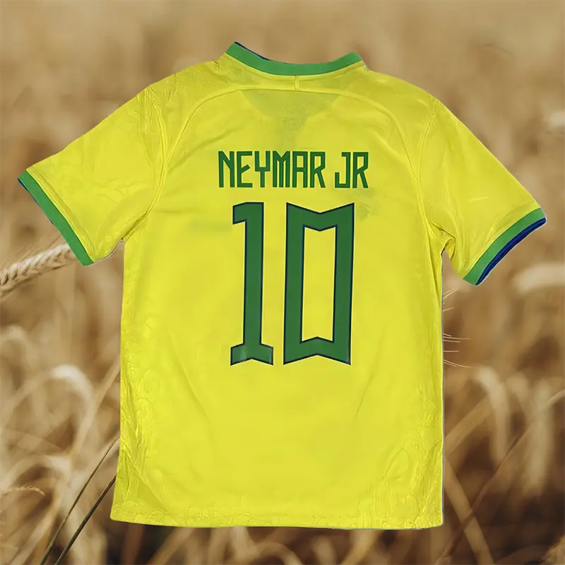 2022 World Cup Brazil Fan Edition Home ShortSleeve Neymar JR Soccer Jerseys