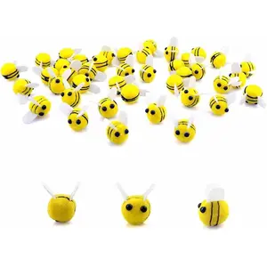 40 PCS Wool Felt Bees Felt for Crafts Mini Bee Plush Decor for Baby Shower Decorations Clothing Hat DIY Crafts