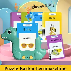 German and English Talking Flash Cards for Boys and Girls, Bilingual Instruction Cards Voice Training Tool Educational ABC Learn to Talk Common Words Flashcards, Contains 224 Sight Words Birthday Gift