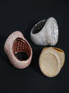 Father's Day Mother's Day Gift Men's Ring Anniversary Ring Bridal Engagement Ring Chilled Full of Diamonds Trendy Jewelry