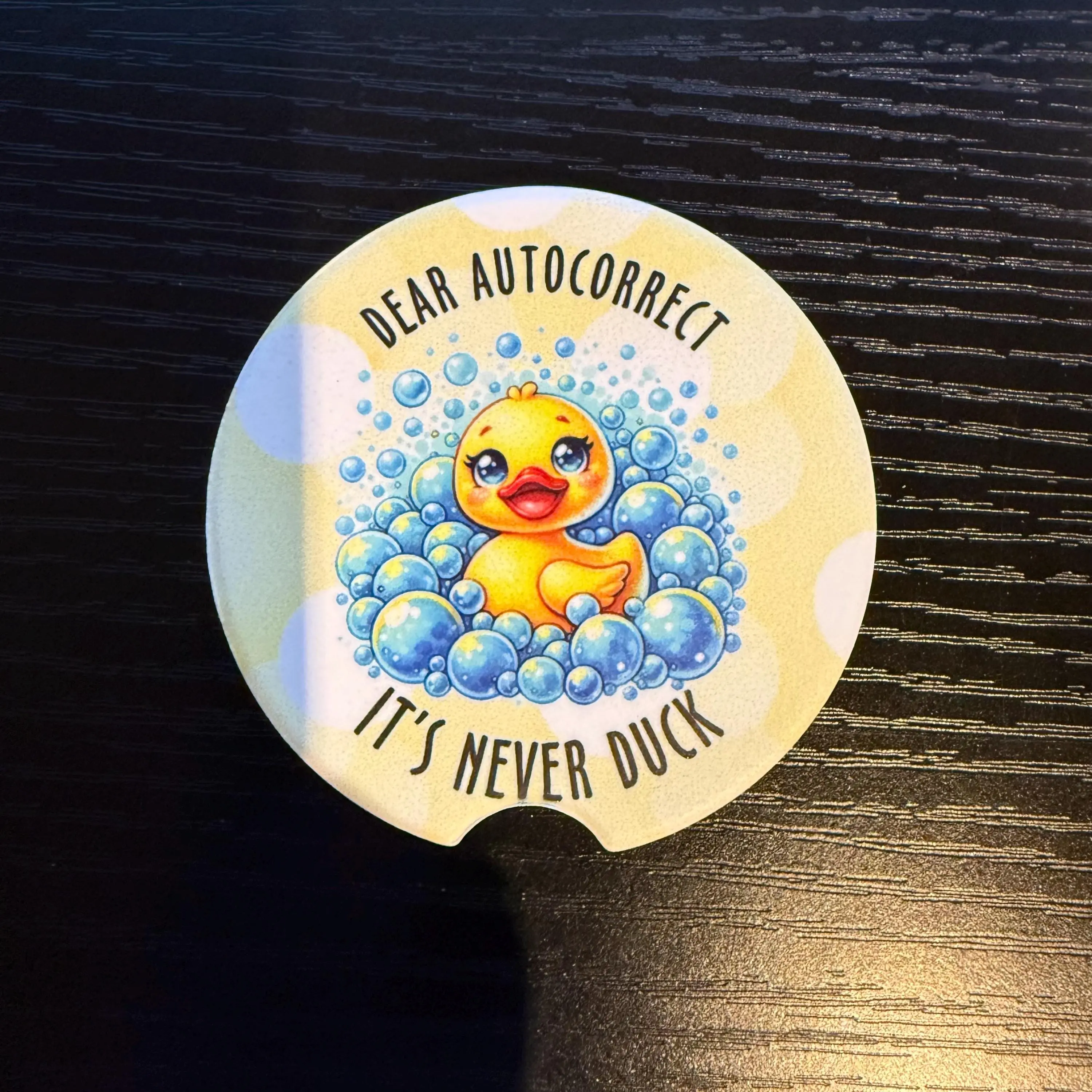 Duck Autocorrect - Ceramic Car Coaster