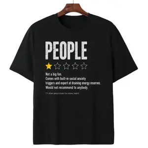 Vintage Distressed People Rating Relatable Lonely Mood Satirical Printed Daily Everyday Wear Comfortable T Shirt