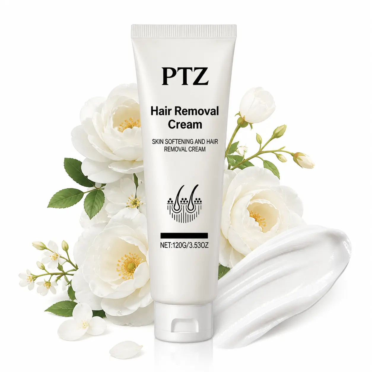 Hair Removal Cream for Women & Men, PTZ Bikini Line & Body Depilatory Cream, Gentle Hair Softening Formula for Unwanted Hair, Suitable for Legs, Underarms, Arms & Chest, 120g / 4.23 oz SummerVibes