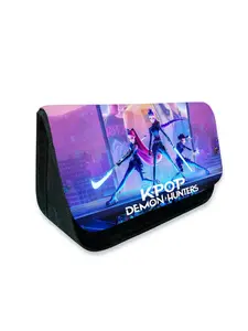 Demon Hunter Girl Group Pattern Printed Triangular Double-Layer Flap Pencil Case