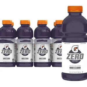 Gatorade Thirst Quencher Zero Sugar Sports Drink, Grape, 20oz Bottles, 8 Pack, Electrolytes for Rehydration