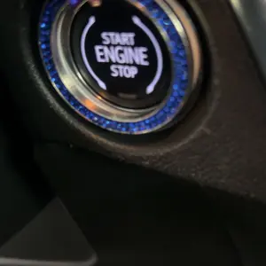 New Upgrade 2PCS Bling Car Engine Start Stop Decoration Ring, Crystal Rhinestone Auto Push Start Button Ignition Ring Sticker, Vehicle Decor Accessories for Women Girls, Universal for Vehicles (Purple)