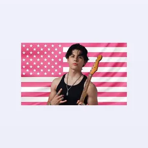1pc, Mora Pink American Flag Tapestry - Rising Music Artist Wall Decor - Aesthetic Dorm Room Banner Gift for Fans