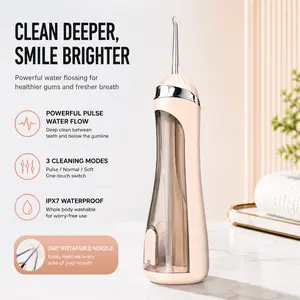 Rechargeable Cordless Water Flosser with Adjustable Water Pressure for Daily Oral Care, Power Dental Flosser for Home and Travel Use, Portable Oral Irrigator for Sensitive Gums and Braces Care