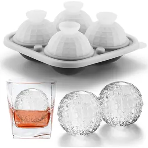 3D Ball  Ice Cube Tray, Large Ball  Fun Shapes  Ice Mold with Funnel for , ,Brandy,  Gifts for Men Black