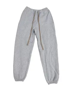 2024 Men's Sweatpants Fleece Light Heather Gray Color  Joggers Oversized Fit Cuffed Heavyweight Design Athletic Casual Lounge Pants with Pockets, Soft Fleece Home Pants with Drawstring