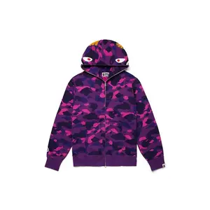 BAPE Men's Color Camo Shark Full Zip Hoodie Purple, from StockX
