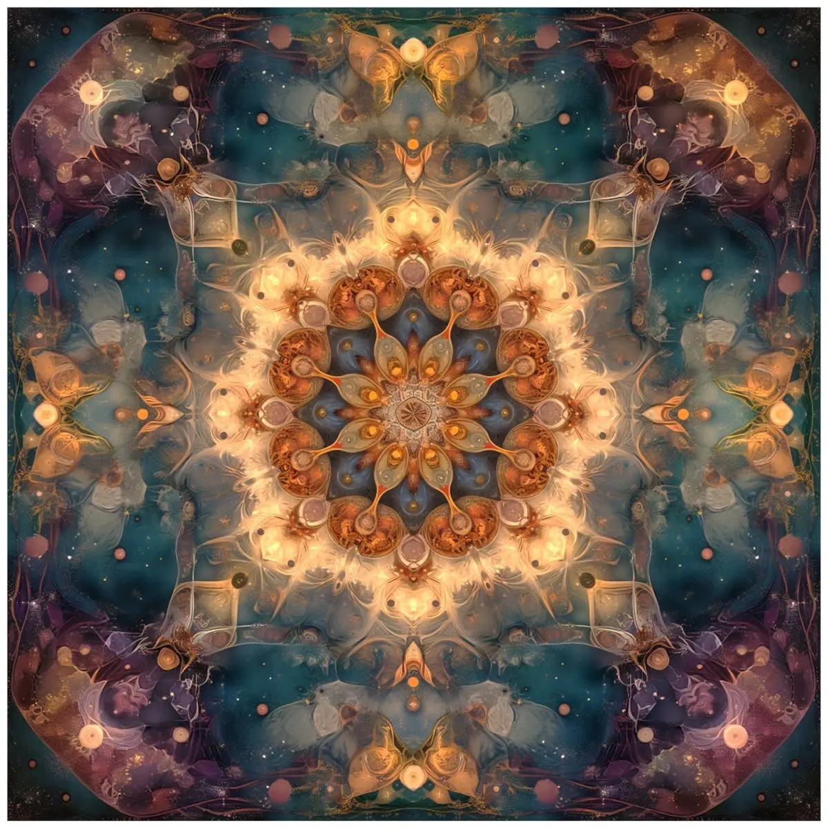 528Hz Cymatic Frequency Impressionist Art - Limited Edition, 20x20 Canvas, Nature-Inspired Decor, Canvas Art