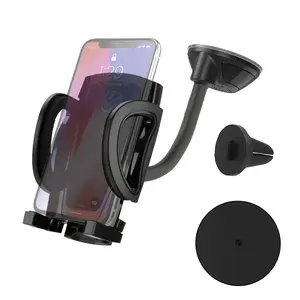 StuckUp™ Universal 4-in-1 Mount Kit for Vehicle Window Dash Vent Cup Holder with StickGrip Suction Cup & 360-Degree Rotating Design for Smartphones Tablets GPS Devices