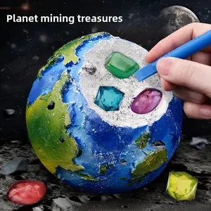 Solar System Eight Planets + Moon, Children Archaeology Digging Toy Interaction, Planet Gemstone Digging Mining Treasure Hunt Curiosity, Educational Learning Kids Toy Safety