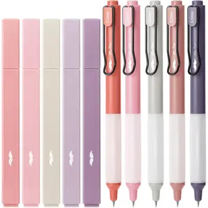 - Aesthetic Highlighters and Gel s, 10 Pack, Assorted Colors  Highlighters No Bleed, Fine Point 0.5mm Black Ink Gel s,  Dry and No Smear for  Journaling, School Supplies