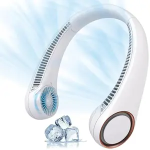 Portable Neck Fan, 4000mAh Rechargeable, 4H Use, Hands-Free Bladeless, 3 Speeds, for Travel, Sports, Office, Gift for Women Men,