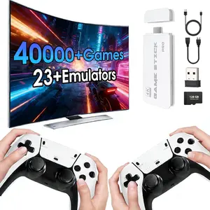 40000+ Games Wireless Retro Game Stick, Vintage Game Stick HD Output System, 2.4G Wireless Controllers, 128G TF Card for All Ages Button