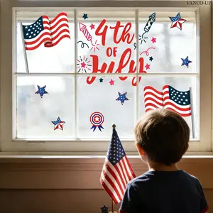 1 Piece (30*60cm) New Independence Day Static Cling Window Sticker for Glass Window Home Decor