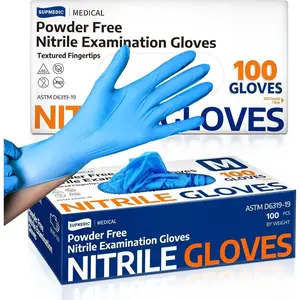 Medical Soft Max™  Exam Gloves, 100 Count Latex-Free Powder-Free Non-Sterile Food Safe Disposable Glove, Blue Nitrile Professional Blue Nitrile Chemo Gloves