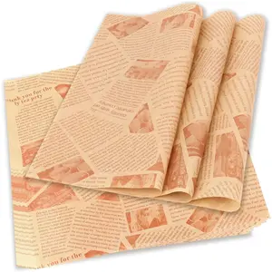 1000 count 12x12 Inches Deli Paper Sheets,  Resistant Wax Paper Sheets for , Sandwich Wrapping Paper,   Basket Liners for Deli , BBQ, Picnic, Party (Newspaper)