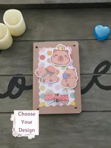 Whimsical & Playful Pocket Journal Handmade Mini Notebook One of a Kind Choose Your Design Heavy Kraft Paper Covers 60 Blank Pages 5.5 x 3.5 Inches Lightweight Easy to Carry with Clear Plastic Sleeve