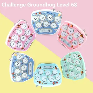 Whack A Mole Game Decompression Toy Keychain Handheld Floor Mouse Glowing Electronic Game Console Cartoon Pendant Puzzle Toys BJD Doll with Ball Joints and Hand Set Heart Pop Fidget