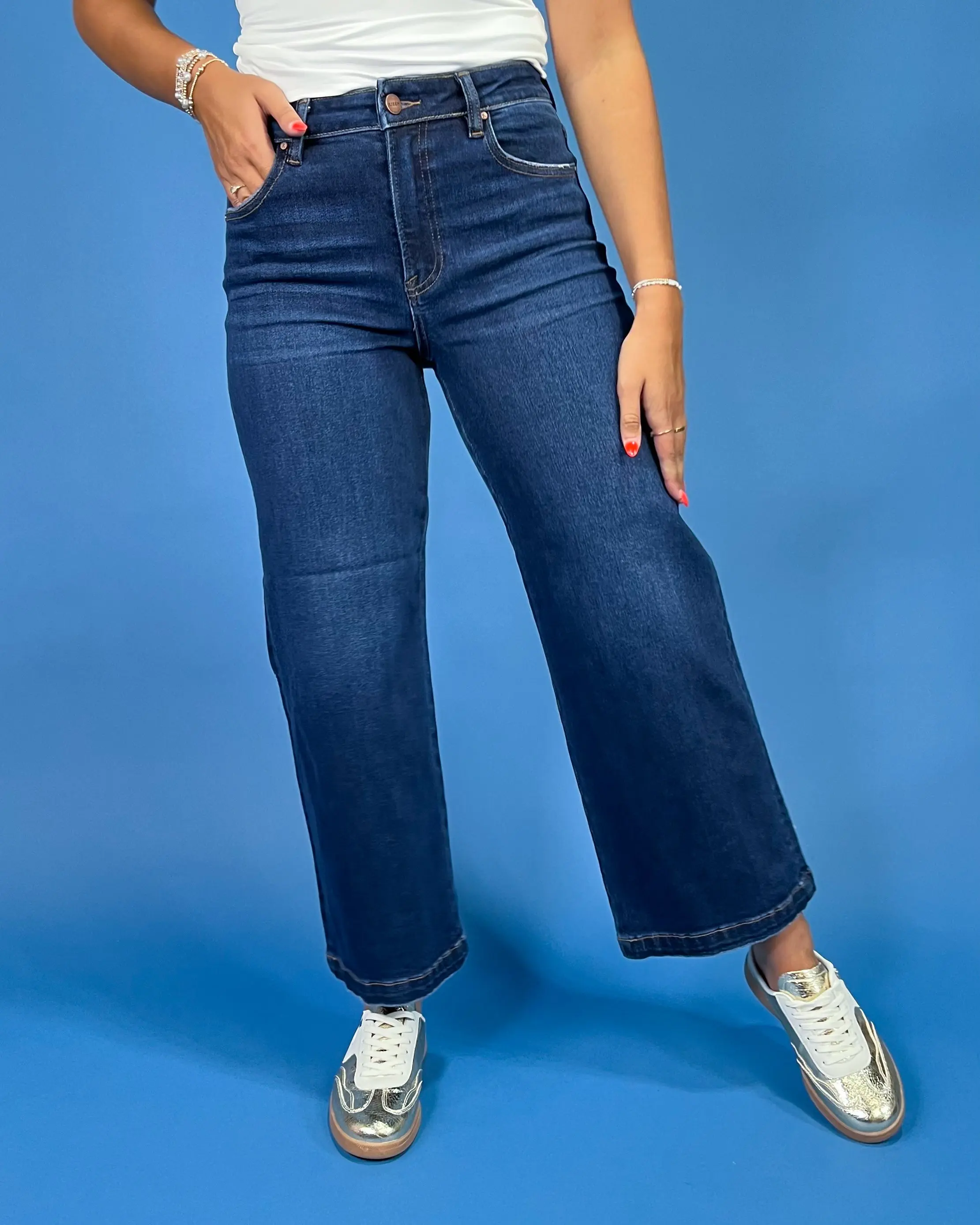 The Annie HR Crop Dark Wash Jeans