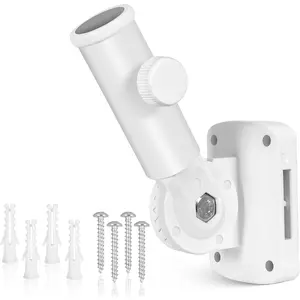 Adjustable Flag Pole Holder, Flag Pole Bracket for Outside House Heavy Duty , Multi-Position Flag Pole Mounting Bracket Rust Free with Hardwares, 1" Inner Diameter