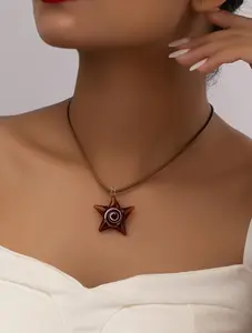 Handmade Starfish Pendant Necklace for Women Colorful Beach Style Summer Jewelry