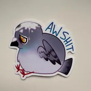 Aw Shit pigeon sticker