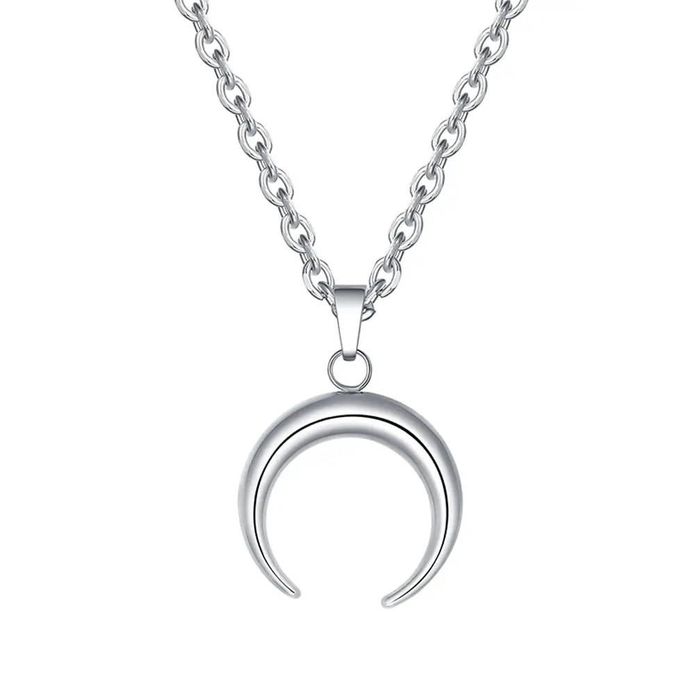 Jemant Moon Necklace For Women Men Silver Aesthetic Crescent Moon Pendant Chocker Necklace Meaningful Mother Day Gift Ideas For Boys Girlfriend Her Gf Mom Y2k Jewelry Waterproof Non Tarnish Stainless Steel Metal Accessories Minimalist Style Everyday Wear