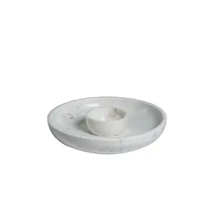 The Favorites Roma Chip And Dip Bowl in White Marble