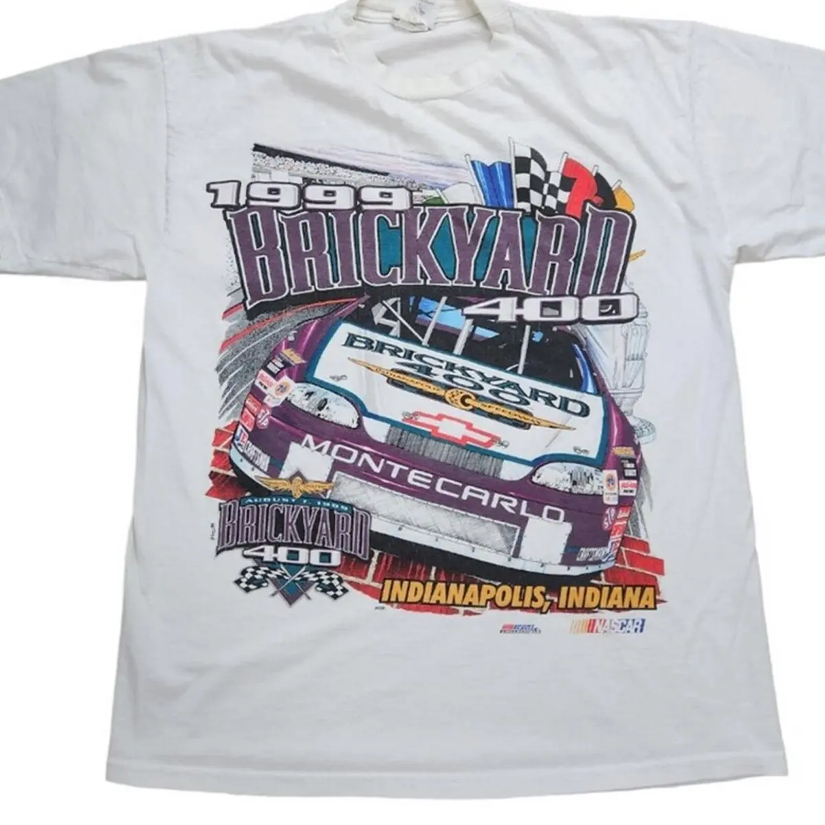 Vintage Nascar, Large, 1999 White T-Shirt