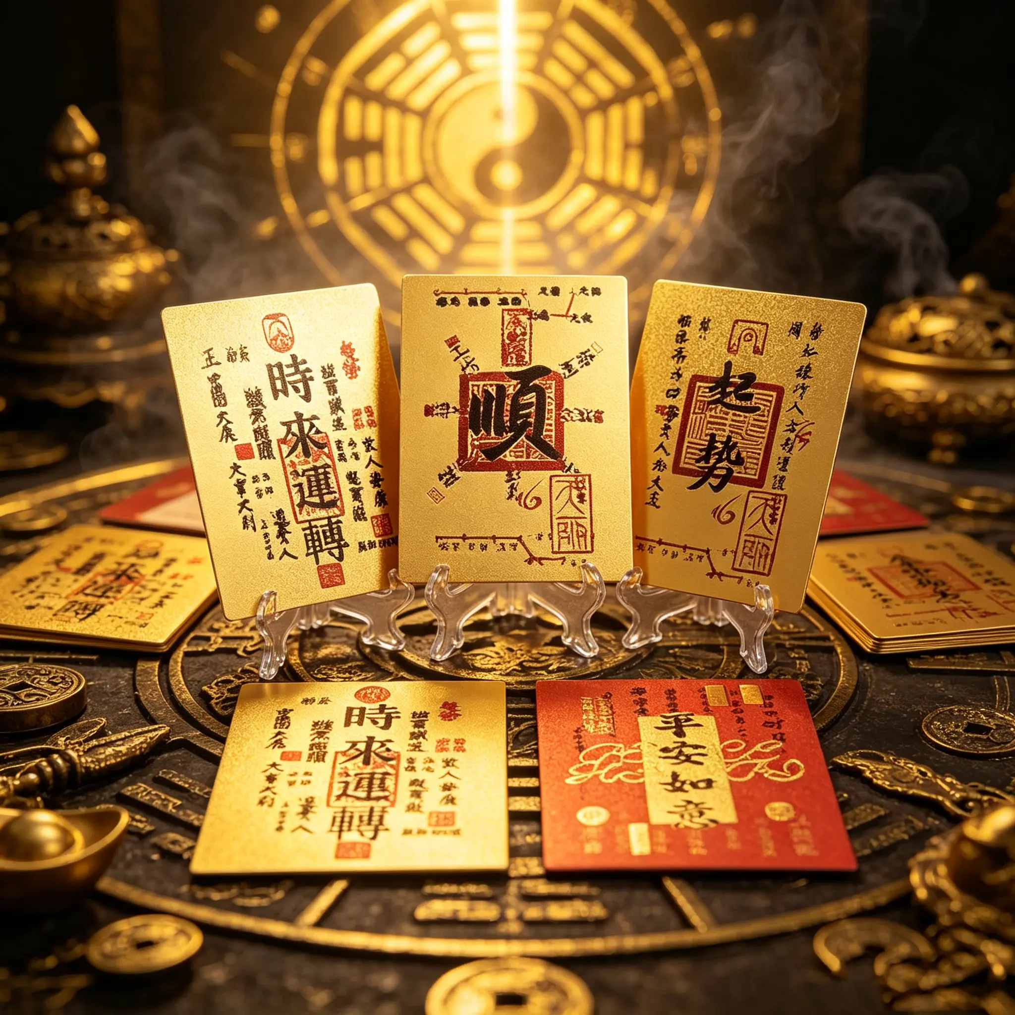 Attract Wealth and Fortune, Peace and Smooth Prosperity, Lucky Treasure Paper Cards