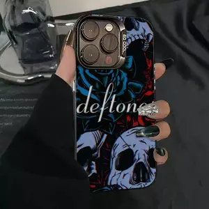 D-Deftones Band Phone Cases for IPhone 17 Pro Max Plus Air 16 15 14 13 12 11 IMD Color Silver Shell Protection Aesthetic Cover Protective