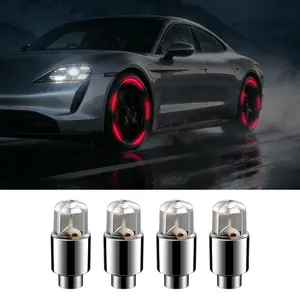 Motion Activated LED Tire Lights 4 Pack, Neon Glowing Valve Stem Caps for Car Bike Motorcycle Wheel Decoration & Night Safety