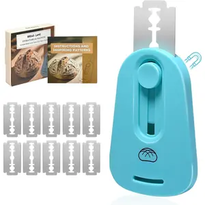 Professional Bread Lame,Upgraded Extractable &  Bread Lame Dough Scoring Tool, Sourdough scoring tool for Sourdough Bread baking & Bread Making Tools,Includes 10  (Blue)