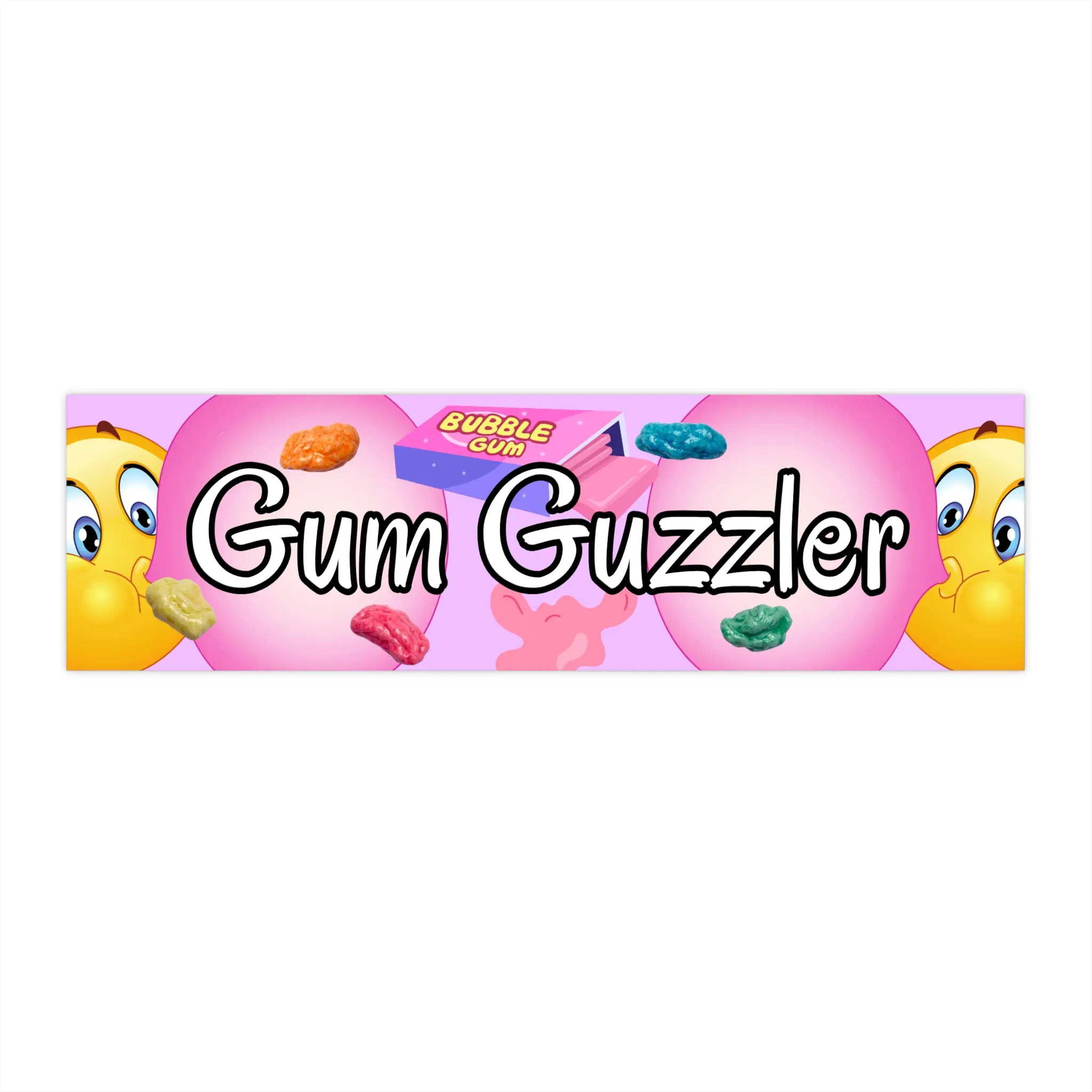 Gum Guzzler Bumper Stickers | Fun Car Decals for Humor Lovers, Funny Gifts, Party Decor, Personal Expression, Chronically Online, Gross Humor Ironic